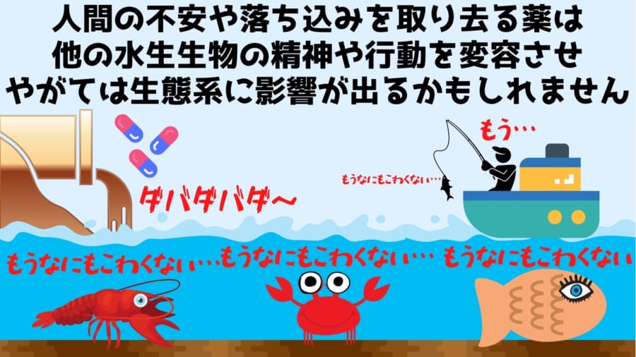 人から排出される抗うつ薬が「ザリガニを恐れ知らずにさせる」と明らかに