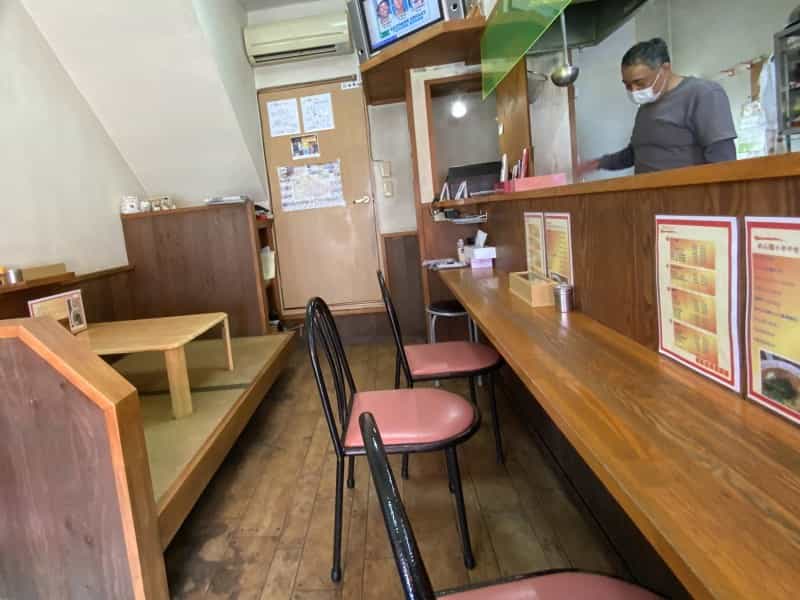 旧浜線の老舗ラーメン店「一福」の昔なつかしい味わいの豚骨ラーメン!半やきめしセットでいただきます