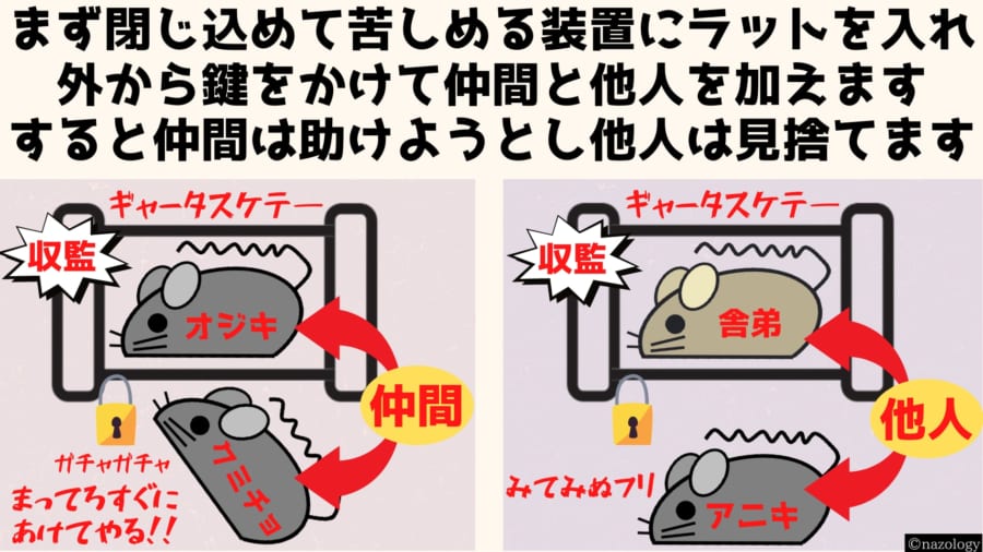 ラットに仲間を助け他者を見捨てる「差別の脳回路」が見つかる
