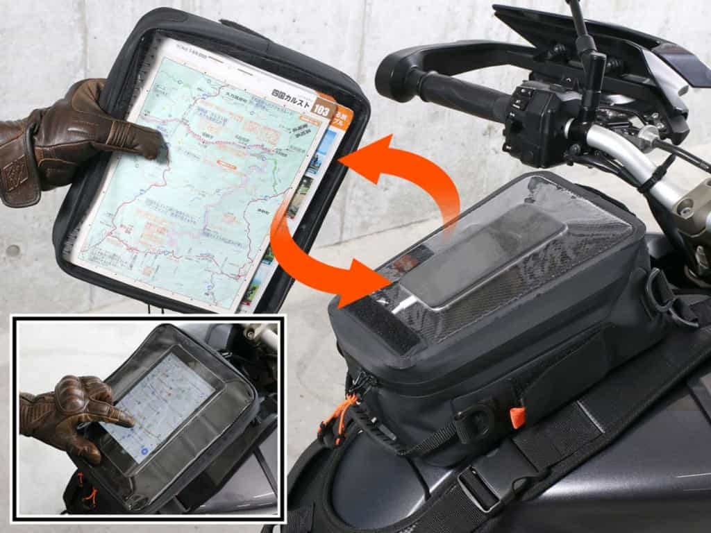 【ドッペルギャンガー】サーフボードにヒントがあった。マグネットを使わないベルト固定式タンクバッグ!