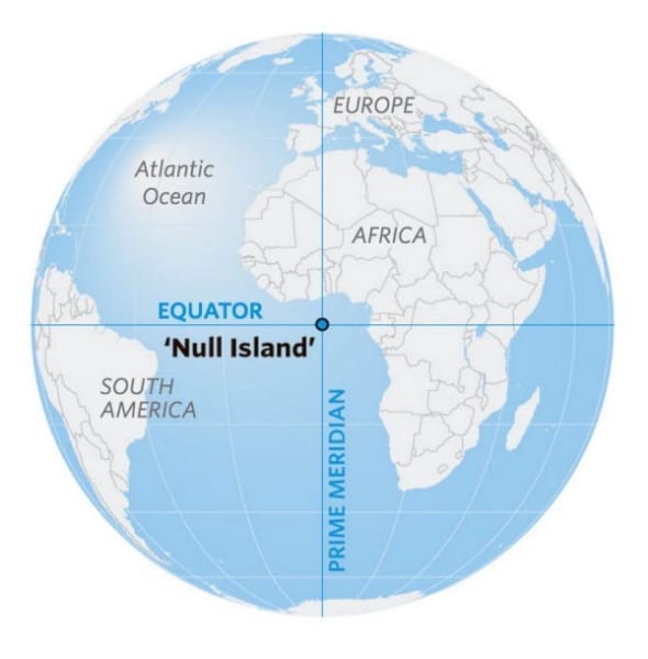 地図史上最もタグ付けされた架空の島「ヌル“Null”島」