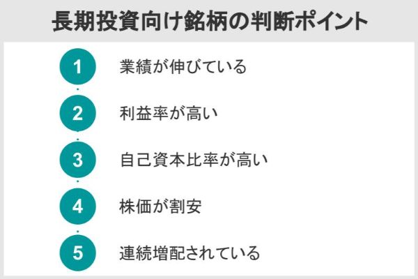 長期投資向け銘柄の判断ポイント