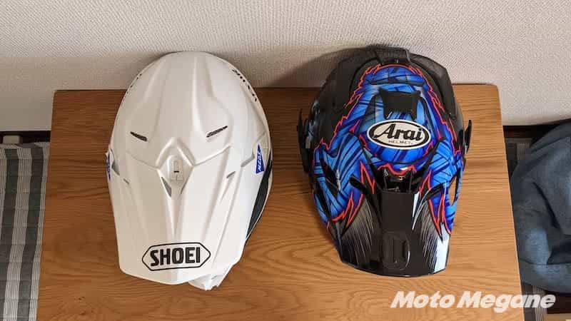 最強のオフロードヘルメットはどっち?Arai Vクロス4とSHOEI VFX-WR、オフを爆走して比較してみた。